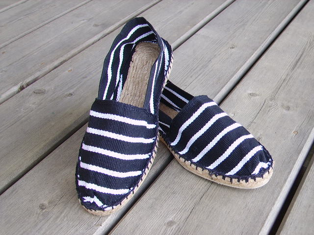 Espadrilles rayées noires et blanches Taille 36