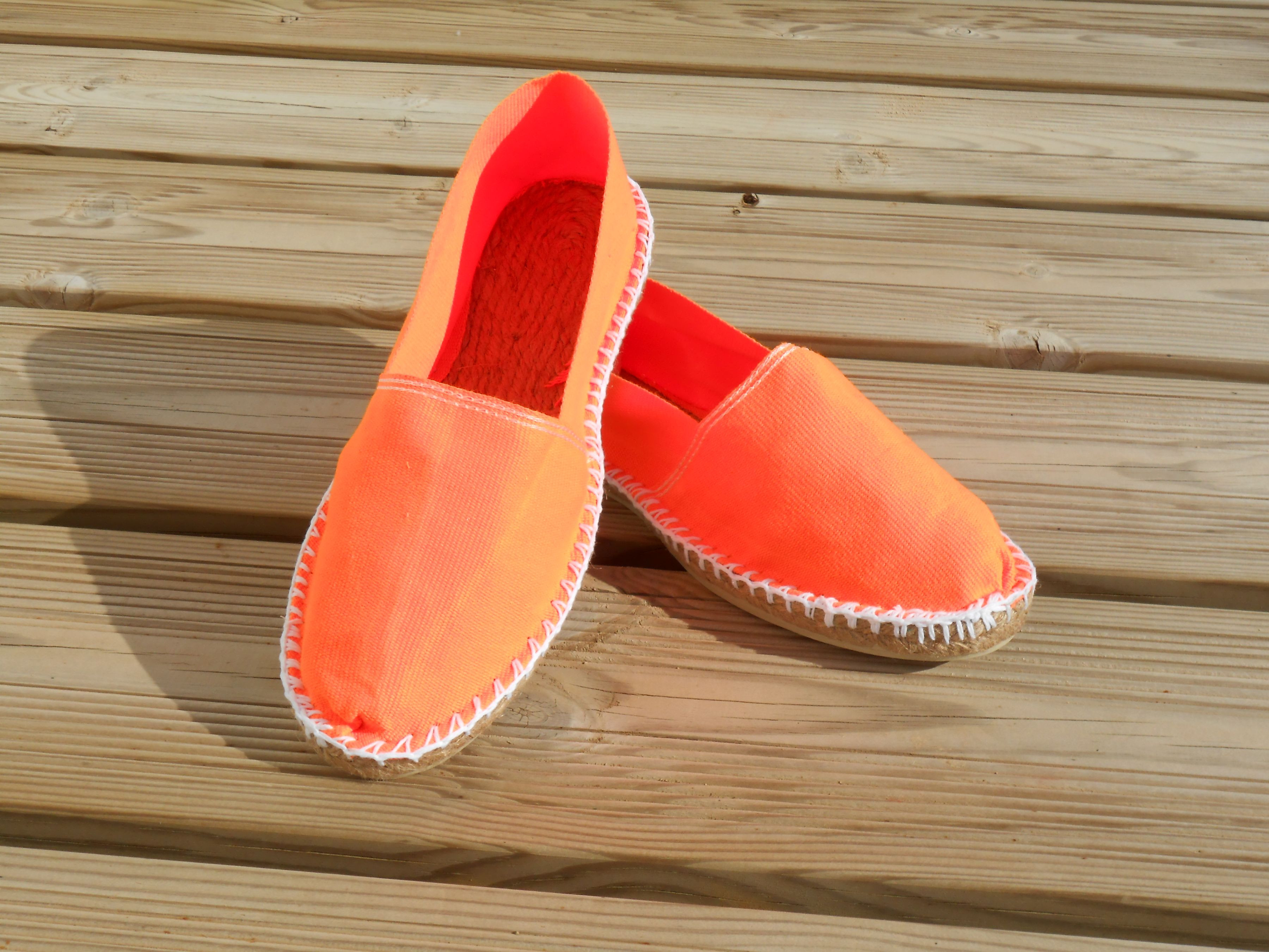 Espadrilles orange fluo taille 42